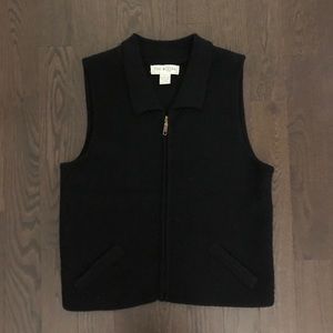 Vintage Black Zip Sweater Vest